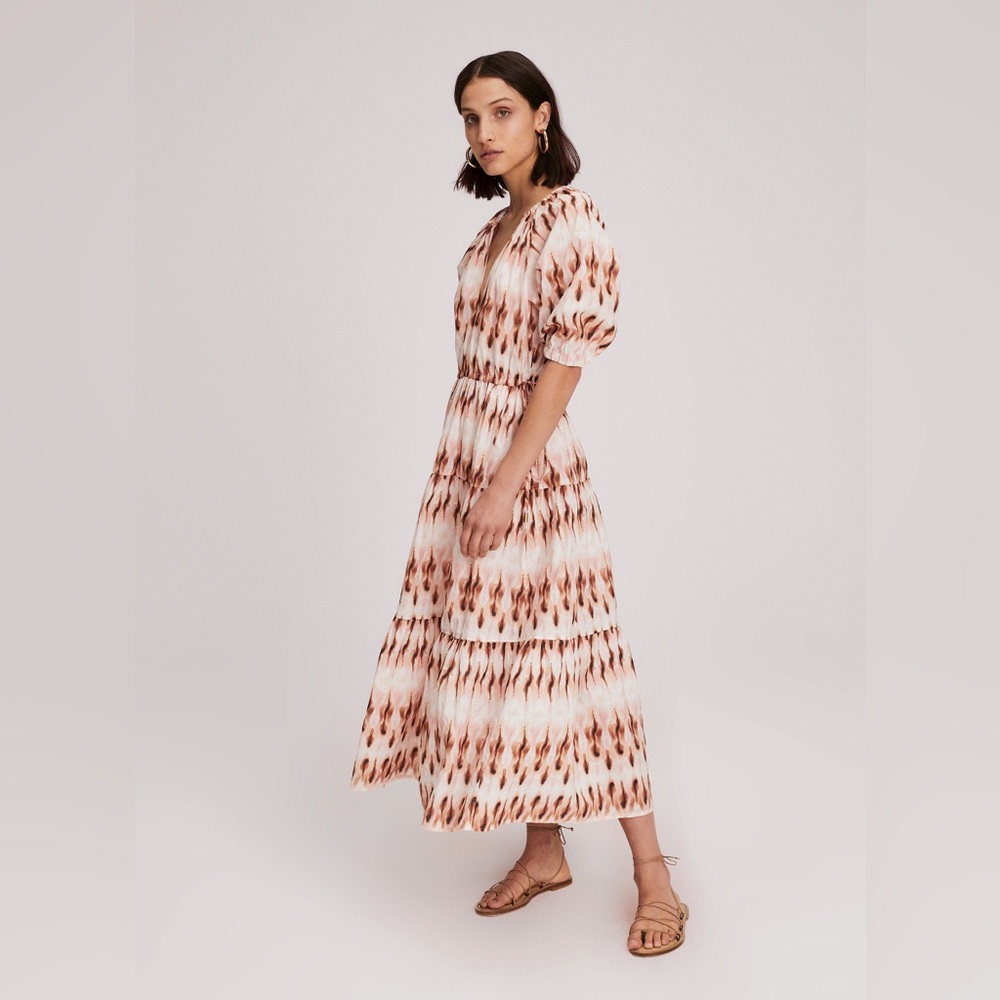 A.L.C. Mischa Pink Tie Dye Midi Dress